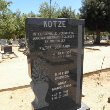 KOTZE Pieter Benjamin 1930-1986 &amp; Anna Margertha 1929-2005