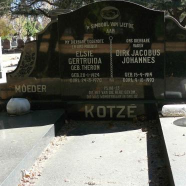 KOTZÉ Dirk Jacobus Johannes 1914-1993 &amp; Elsie Gertruida THERON 1924-1970