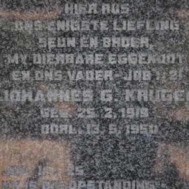 KRUGER Johannes G. 1919-1950