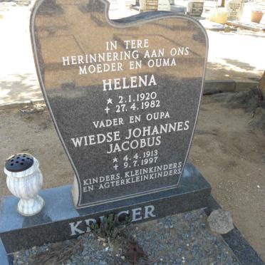 KRUGER Wiedse Johannes Jacobus 1913-1997 &amp; Helena 1920-1982