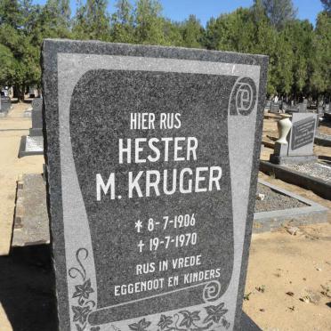 KRUGER Hester M. 1906-1970