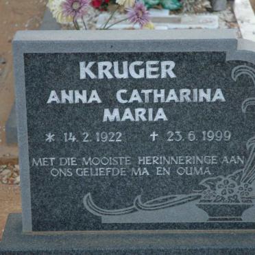 KRUGER Anna Catharina Maria 1922-1999