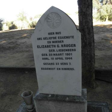 KRUGER Elizabeth G. nee LIEBENBERG 1901-1944