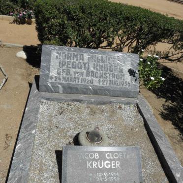KRÜGER Jacob Cloete 1914-1994 &amp; Norma Millicent VON BACKSTROM 1920-1956