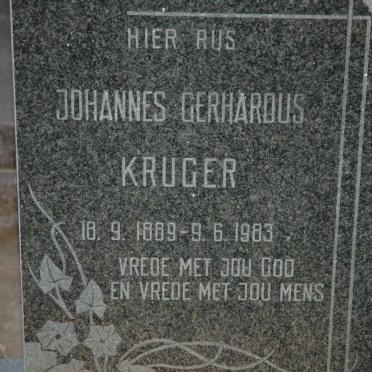 KRUGER Johannes Gerhardus 1889-1983