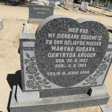 KRUGER Maryna Susara Gertryda 1892-1963