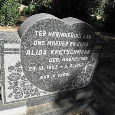 KRETSCHMANN Alida nee GABRIELSEN 1893-1962 