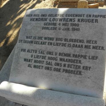 KRUGER Hendrik Louwrens 1900-1941