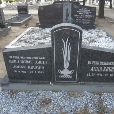 KRUGER Guilliaume Johan 1910-1967 &amp; Anna 1914-2004