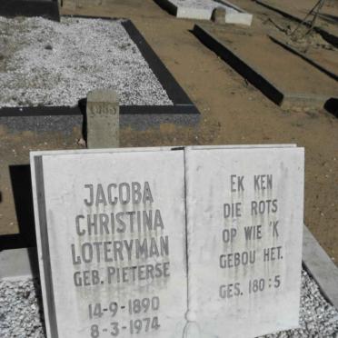 LOTERYMAN Jacoba Christina nee PIETERSE 1890-1974