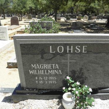 LOHSE Magrieta Wilhelmina 1915-1975