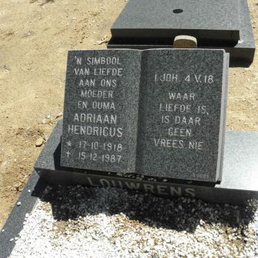 LOUWRENS Adriaan Hendricus 1918-1987