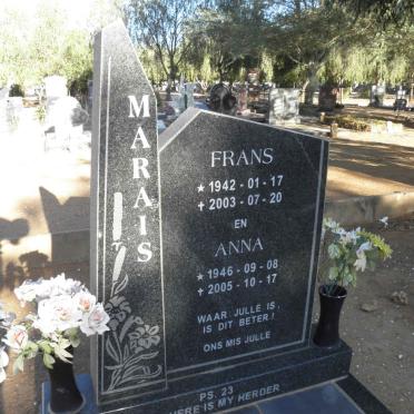 MARAIS Frans 1942-2003 &amp; Anna 1946-2005