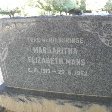 MANS Margaritha Elizabeth 1913-1962