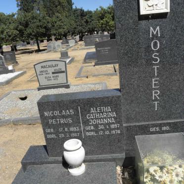 MOSTERT Nicolaas Petrus 1893-1967 &amp; Aletha Catharina Johanna 1897-1976