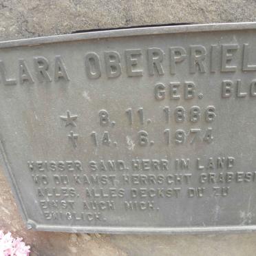 OBERPRIELER Clara nee BLOHM 1886-1974