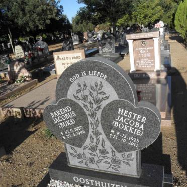 OOSTHUIZEN Barend Jacobus 1920-1996 &amp; Hester Jacoba 1925-2011