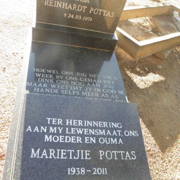 POTTAS Skerf 1926-2012 &amp; Marietjie 1938-2011 :: POTTAS Reinhardt -1974
