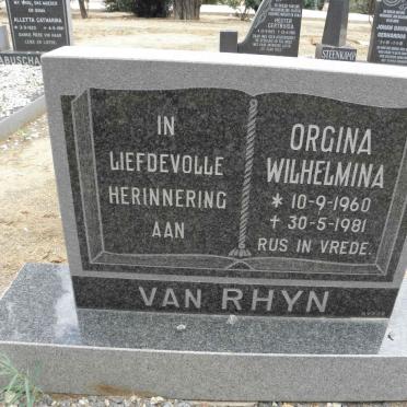 RHYN Orgina Wilhelmina, van 1960-1981