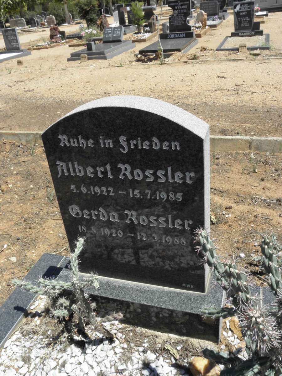 ROSSLER Albert 1922-1981 & Gerda 1920-1988