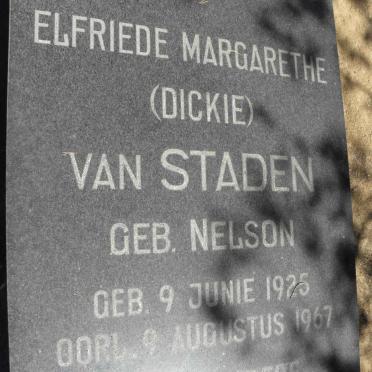 STADEN Elfriede Margarethe, van nee NELSON 1925-1967