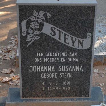 STEYN Johanna Susanna nee STEYN 1891-1978