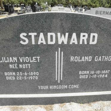 STADWARD Roland Gathorne 1887-1984 &amp; Lilian Violet NOTT 1890-1970