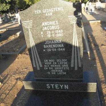 STEYN Andries Jacobus 1940-1990 &amp; Johanna Barendina 1944-
