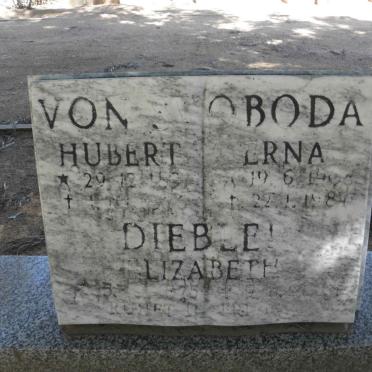 SVOBODA Hubert, von 1897-1976 &amp; Erna 1908-1987 :: DIEBLER Elizabeth 1875-1967