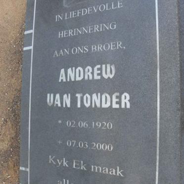 TONDER Andrew, van 1920-2000