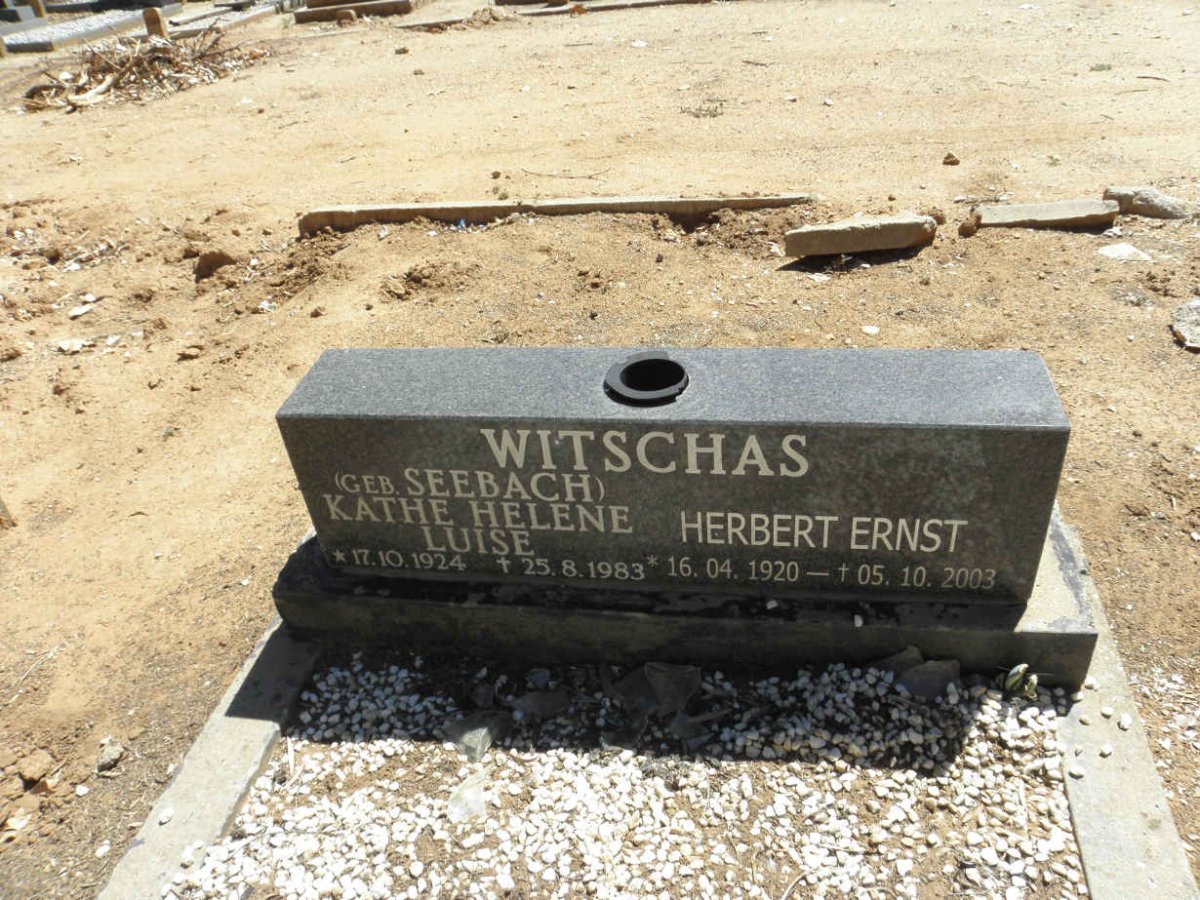 WITSCHAS Herbert Ernst 1920-2003 & Kathe Helene Luise SEEBACH 1924-1983