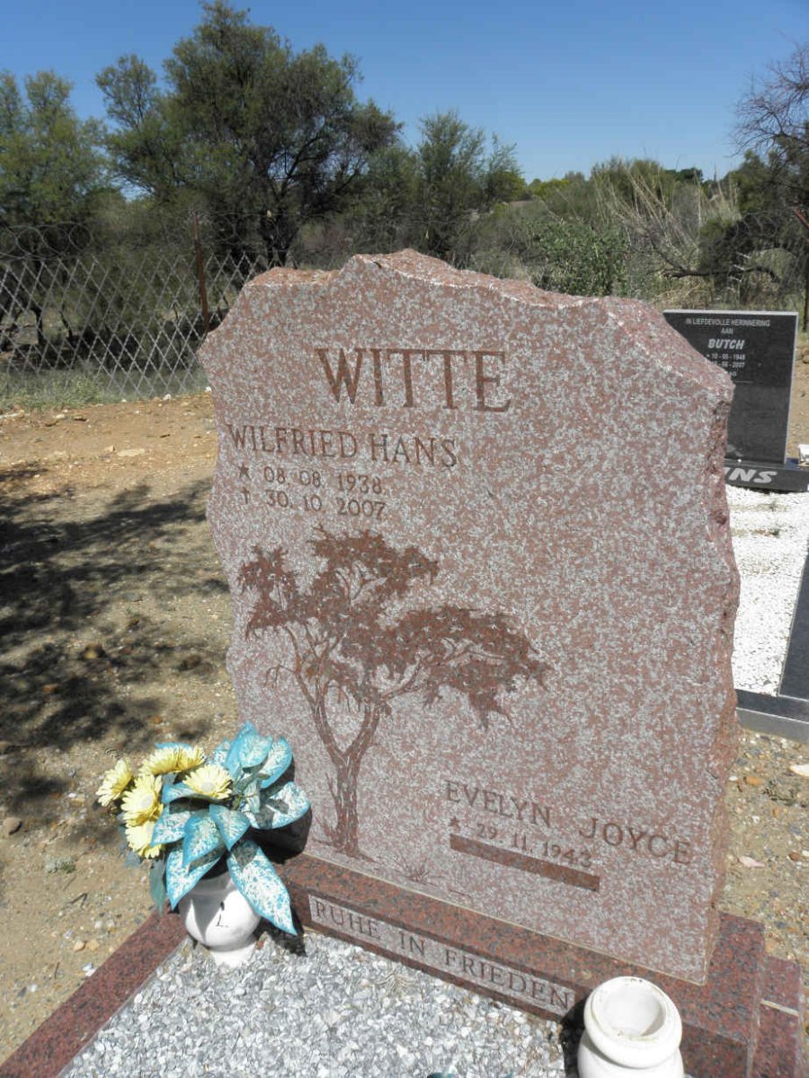 WITTE Wilfried Hans 1938-2007 & Evelyn Joyce 1943-