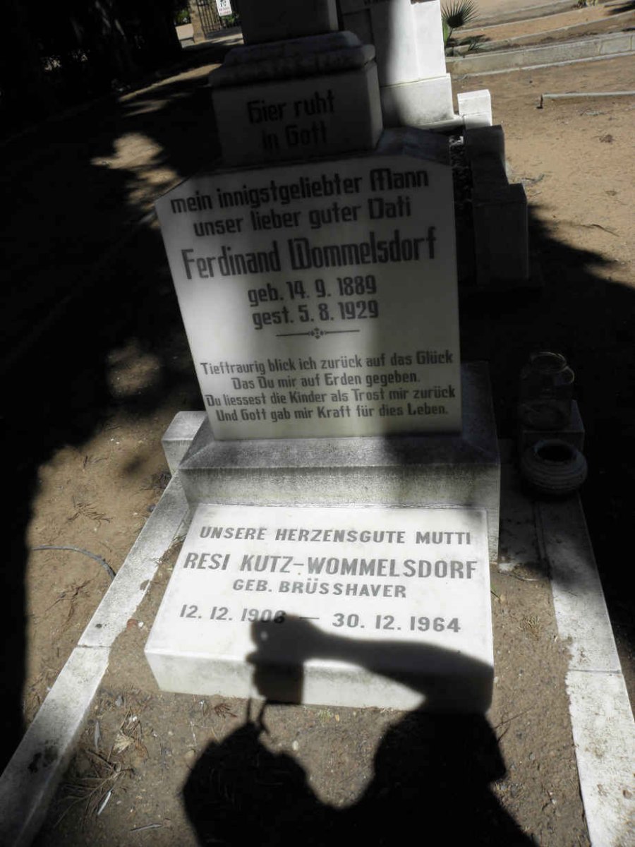 WOMMELSDORF Ferdinand 1889-1929 & Resi BRÜSSHAVER 1906-1964