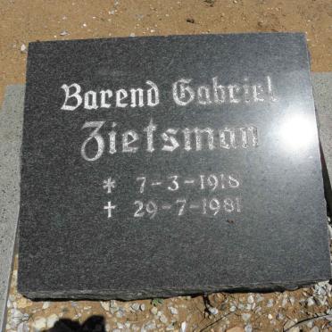 ZIETSMAN Barend Gabriel 1918-1981