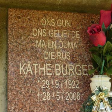 BURGER Kathe Margrete 1922-2008