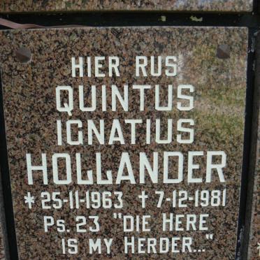 HOLLANDER Quintus Ignatius 1963-1981