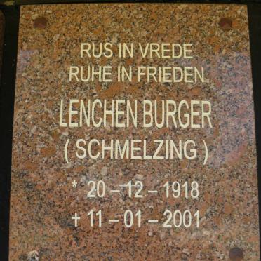 BURGER Lenchen nee SCHMELZING 1918-2001