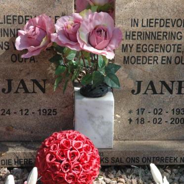? Jan 1925-  &amp; Jane 1932-2006