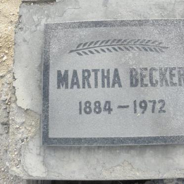 BECKER Martha 1884-1972