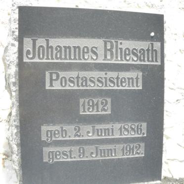 BLIESATH Johannes 1886-1912