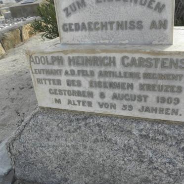 CARSTENSEN Lieut  Adolph Heinrich -1909