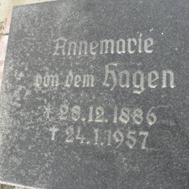HAGEN Annemarie, von dem 1886-1957