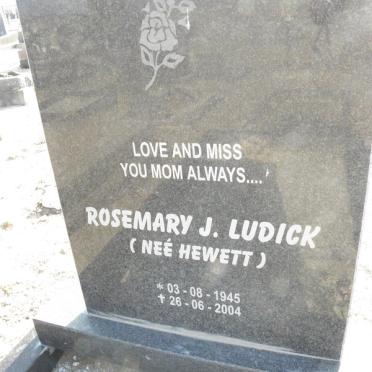 LUDICK Rosemary J. Nee HEWETT 1945-2004
