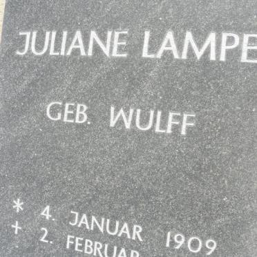 LAMPE Juliane nee WULFF 1909-1997