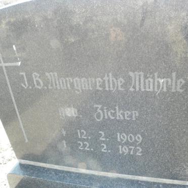 MAHRLE J.B. Margaretha ZICKER 1909-1972