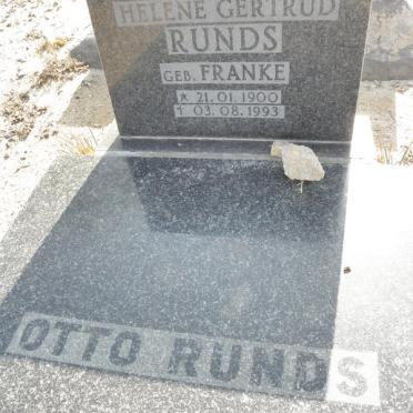 RUNDS Helene Gertrud nee FRANKE 1900-1993