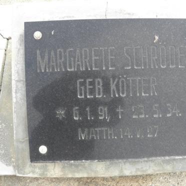 SCHRÖDER Margarete nee KÖTTER 1891-1934