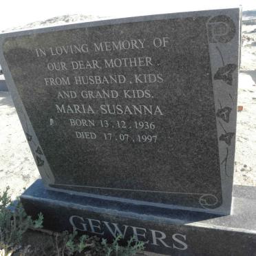 GEWERS Maria Susanna 1936-1997