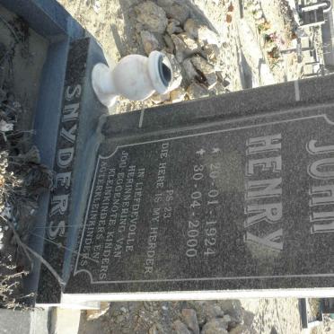 SNYDERS John Henry 1924-2000
