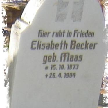 BECKER Elisabeth nee MAAS 1873-1904